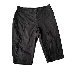 White Stag Pants Sz 20W PullOn Capri Womens Black Casual Academia Pockets Summer